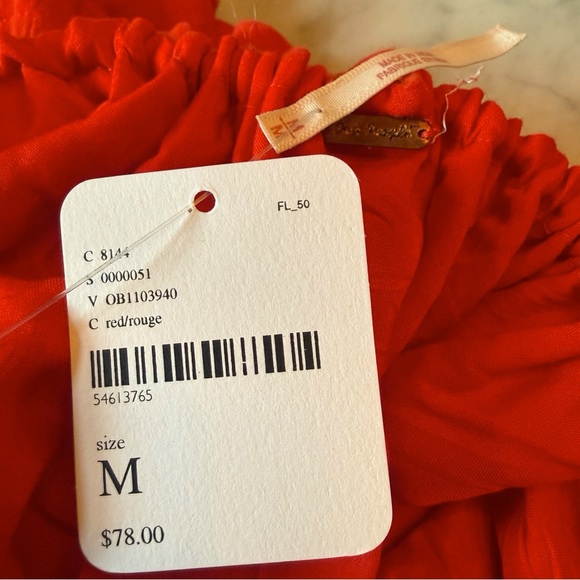 RARE ⚡️ NWT NEW W TAGS FREE PEOPLE FORMENTERA RED BACKLESS PLUNGE MINI DRESS HOT - Picture 14 of 15